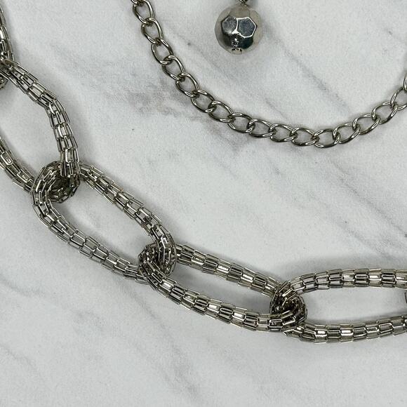 Silver Mesh Chain Link Belt Adjustable Y2K Plus Size One Size โจ - Picture 7 of 10